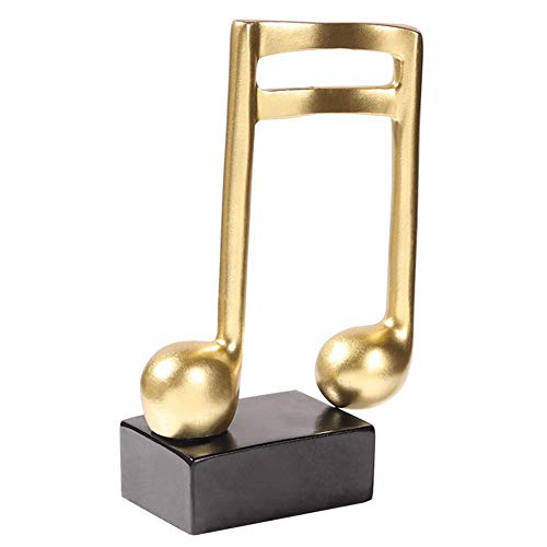 NingdeCK 3 notas musicales, resina, nota de música dorada, estatua, escultura, manualidades, decoración para el hogar, oficina, decoración, No nulo, como se muestra en la imagen, 3 piezas
