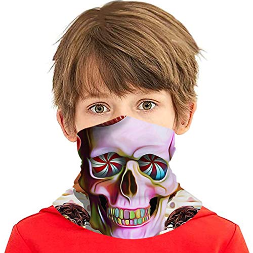 Niños Cara Protector Toalla Azúcar Cráneo Arte Postre Calaveras 3d Impreso Sunproof Transpirable Cuello Bufanda Para Al Aire Libre O Uso Diario