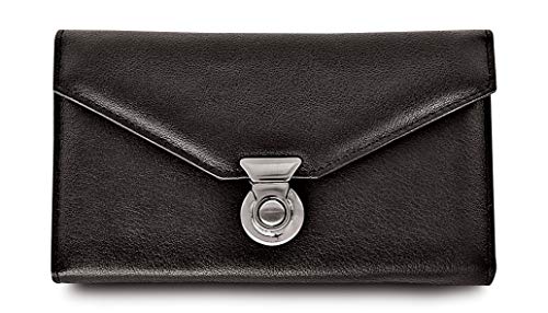 Nippes Solingen - Set de manicura (4 piezas, acero inoxidable y sin níquel, estuche de piel de vacuno con cierre de hebilla, Nippes Premium Line), color negro