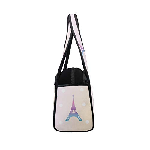 NISENASU Bolsa de Deporte,Patrón de la Torre Eiffel en Pastel,Nuevos Sports Duffels Raqueta de Tenis Mochila bádminton Paquetes de Viaje Cortos Bolso de Hombro portátil（20×6.7×18.5 in）