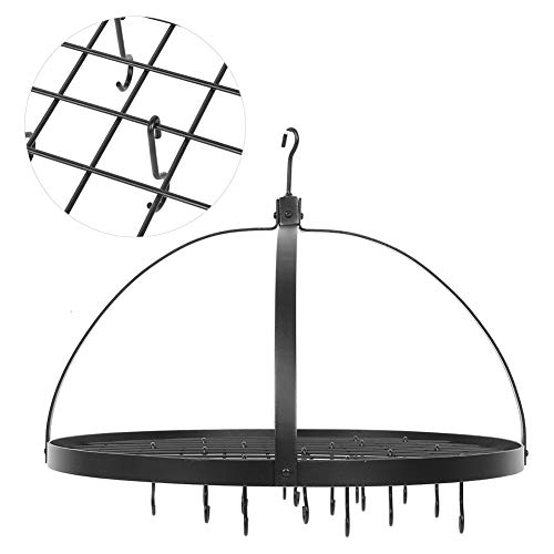 NITRIP Soporte para ollas de Cocina, Soporte para ollas de Cocina, Estante de Almacenamiento de Cocina, Estante para ollas, Organizador Colgante con 16 Ganchos, Hotel, hogar, Cocina, Restaurante
