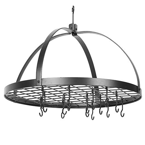 NITRIP Soporte para ollas de Cocina, Soporte para ollas de Cocina, Estante de Almacenamiento de Cocina, Estante para ollas, Organizador Colgante con 16 Ganchos, Hotel, hogar, Cocina, Restaurante