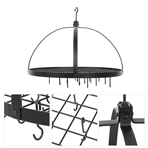 NITRIP Soporte para ollas de Cocina, Soporte para ollas de Cocina, Estante de Almacenamiento de Cocina, Estante para ollas, Organizador Colgante con 16 Ganchos, Hotel, hogar, Cocina, Restaurante