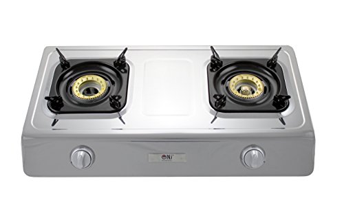 NJ NSD-2 Estufa de gas 2 quemadores 70 cm Acero inoxidable Caravana interior 7.2kW WOK LPG
