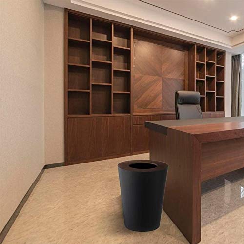NO BRAND La Basura Puede Helada De Madera Cubierta De Residuos Titular Cubo De Baño O Limpieza con Herramienta 7L Cilindro Cubierta De Madera Helada Papelera Negro Blanco (Color : White)