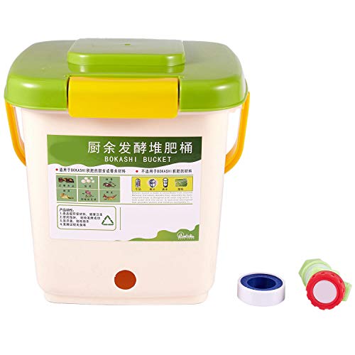 Noblik Contenedor de Compostaje de 12L Reciclar Compostador Contenedor de Compostaje Aireado PP Contenedor de Basura Casero OrgáNico Cubo Cocina JardíN Contenedores de Basura de Alimentos