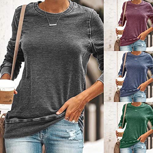 NOBRAND Camiseta de manga larga para mujer Azul azul S