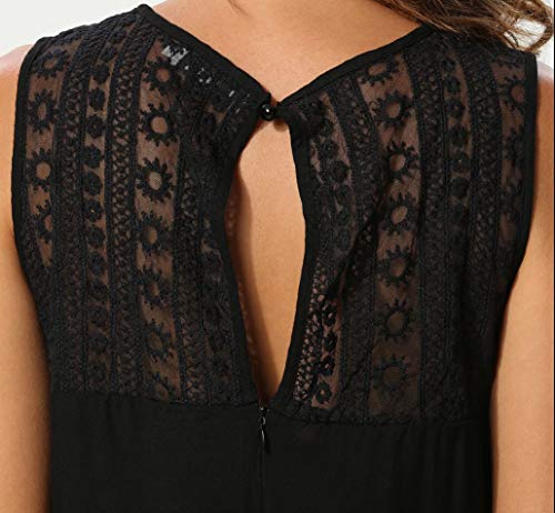 NOBRAND Mono sin mangas para mujer de primavera y verano Negro Negro ( M