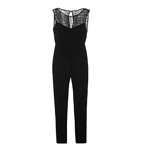 NOBRAND Mono sin mangas para mujer de primavera y verano Negro Negro ( M