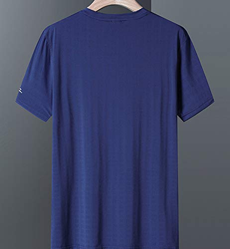 NOBRAND verano nuevos hombres de manga corta de seda de hielo de secado rápido camiseta de gran tamaño suelto delgado cuello en V camiseta de manga corta