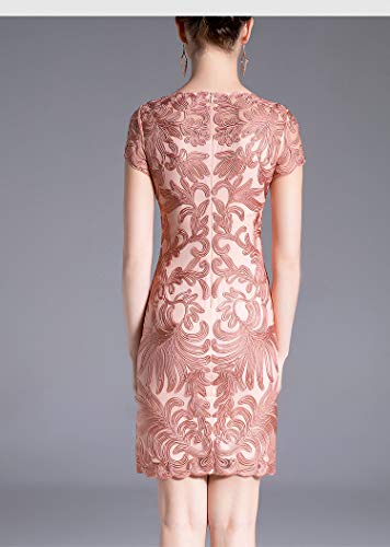NOBRAND Vestido de verano para mujer, vestido de madres de mediana edad, falda de mujer europea y americana Rosa rosa XXXXL