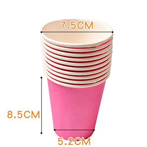 Nobranded 60 Piezas Vasos de Papel para Fiestas, Vaso de Papel de Color Desechable, Adecuado para la Creación De Bricolaje, Fiestas, Barbacoas (Seis Colores)