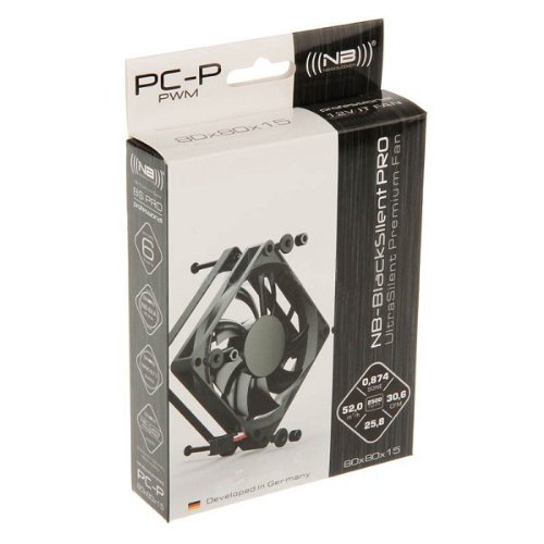 Noiseblocker PC-P BlackSilentPro - Ventilador silencioso para PC (80 x 80 x 15 mm)