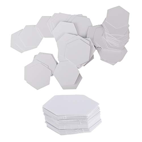 non-brand MagiDeal 200 Unidades Hexágono Papel Inglés Empalma Plantilla de Acolchado Blanco 26mm 42mm