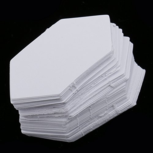 non-brand MagiDeal 200 Unidades Hexágono Papel Inglés Empalma Plantilla de Acolchado Blanco 26mm 42mm