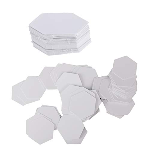 non-brand MagiDeal 200 Unidades Hexágono Papel Inglés Empalma Plantilla de Acolchado Blanco 26mm 42mm