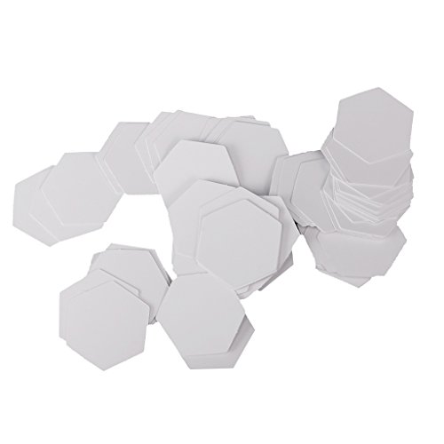 non-brand MagiDeal 200 Unidades Hexágono Papel Inglés Empalma Plantilla de Acolchado Blanco 26mm 42mm