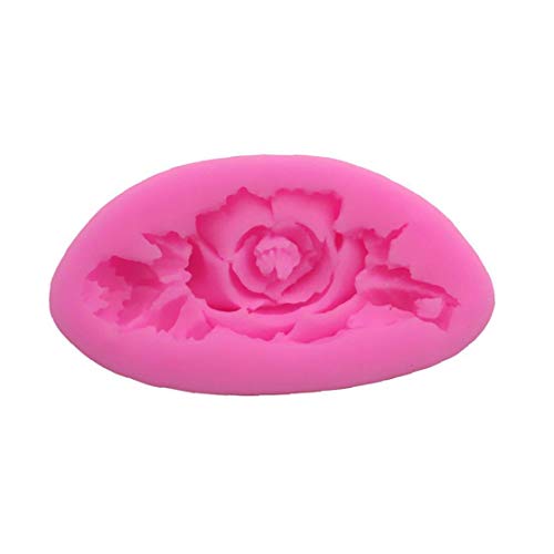 NorCWulT Hornear Herramienta de Bricolaje Patrón 7.5x4.3x1.1cm Rose Silicona moldes de la Torta del Molde la Pasta de azúcar Flor decoración Herramientas de la Vela del jabón del Molde del Chocolate
