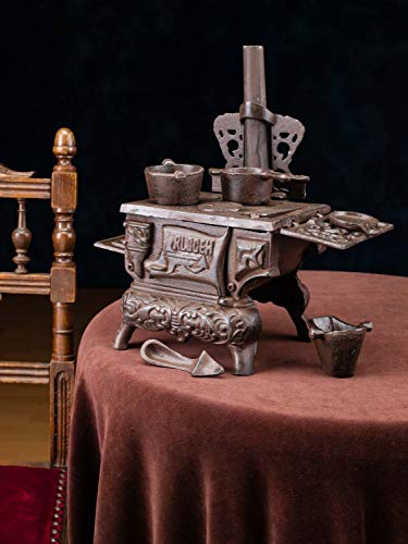 Nostalgia Estufa de Hierro Chimenea Horno muñeca Estilo Antiguo Dollhouse