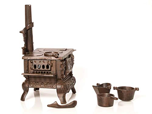 Nostalgia Estufa de Hierro Chimenea Horno muñeca Estilo Antiguo Dollhouse