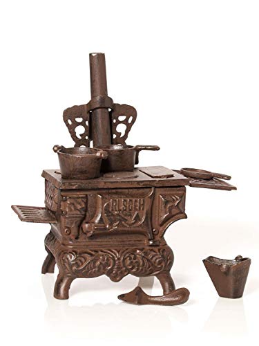 Nostalgia Estufa de Hierro Chimenea Horno muñeca Estilo Antiguo Dollhouse