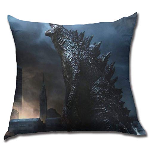 Not Applicable Throw Pillow Covers Godzilla - Sofá De Anime De 45 X 45 Cm, Suave Y Duradero, con Impresión A Doble Cara, Funda De Almohada De Oficina, Funda De Almohada Cuadrada Única, Decoración
