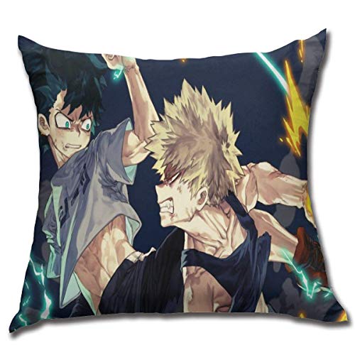 Not Applicable Throw Pillow Covers My Hero Academia Midoriya Izuku Bakugou Katsuki Anime 45X45Cm Decoración Única para El Hogar Regalo De Cumpleaños Funda De Almohada Cuadrada Oficina Dormitorio