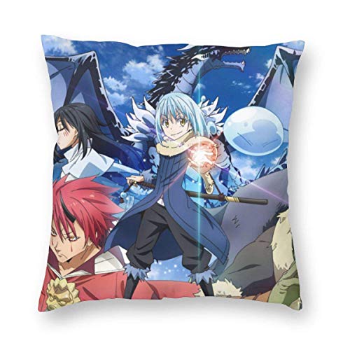 Not Applicable Throw Pillow Covers That Time I Got Reincarnated As A Slime (Tensei Shitara Slime Datta Ken) Regalo De Cumpleaños De Anime Funda De Almohada De Oficina Decoración del Hogar Durabl