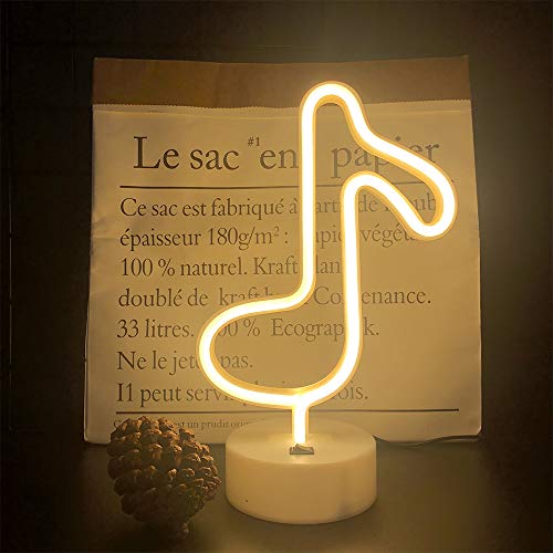 Notas de la música LED En Forma luces de neón ligera de la decoración llevó la luz de la mesa decoración de la pared con pilas creativo lámparas de iluminación para la boda de Navidad Inscripción Sum