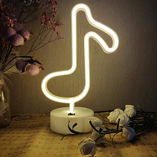 Notas de la música LED En Forma luces de neón ligera de la decoración llevó la luz de la mesa decoración de la pared con pilas creativo lámparas de iluminación para la boda de Navidad Inscripción Sum