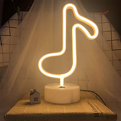 Notas de la música LED En Forma luces de neón ligera de la decoración llevó la luz de la mesa decoración de la pared con pilas creativo lámparas de iluminación para la boda de Navidad Inscripción Sum