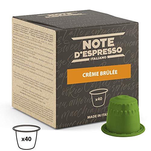 Note D'Espresso - Cápsulas de bebida de crème brûlée, 6 g (caja de 40 unidades) Exclusivamente Compatible con cafeteras Nespresso*