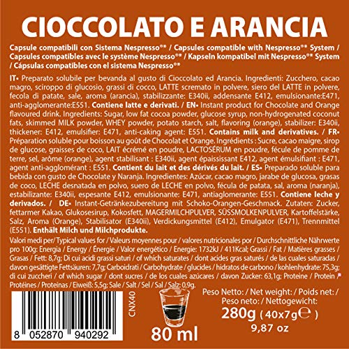 Note D'Espresso - Cápsulas de chocolate a la naranja, 7 g (caja de 40 unidades) Exclusivamente Compatible con cafeteras Nespresso*
