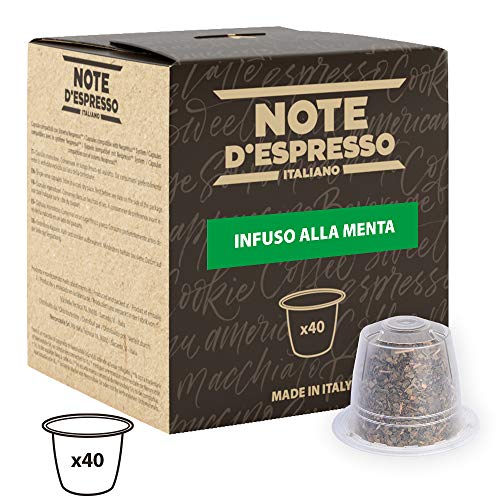 Note D'Espresso - Cápsulas de menta poleo exclusivamente compatibles con cafeteras Nespresso*, 2 g (caja de 40 unidades)