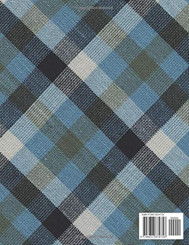 Notebook: Blue Tartan Notebook / Journal - 120 white lined pages , 8.5 x 11 Inch