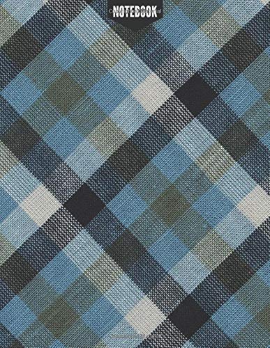 Notebook: Blue Tartan Notebook / Journal - 120 white lined pages , 8.5 x 11 Inch