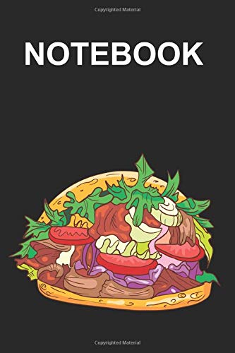 Notebook: Döner Kebab Gyros Fast Food | Diary, Notebook and Journal | Size 6" x 9" | 120 Lined Pages | Softcover | Blank Wide Ruled Paper