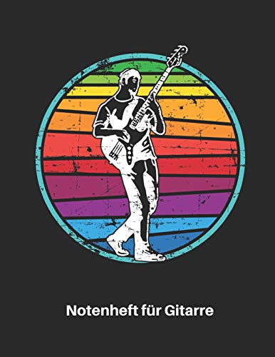 Notenheft für Gitarre: Retro E Gitarren Notenbuch 110 Seiten mit leeren Tabs und Akkord Feldern. Tolle Geschenk Idee für Gitarristen, Gitarren Lehrer und Schüler.