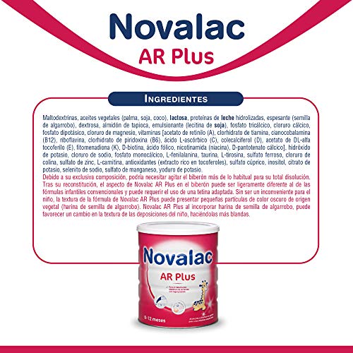 NOVALAC AR Plus Leche infantil para bebés de 0 a 12 mese. 800G