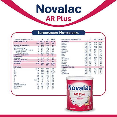 NOVALAC AR Plus Leche infantil para bebés de 0 a 12 mese. 800G