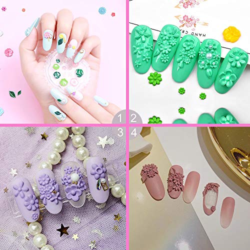Noverlife 6 Uds.Molde de talla de silicona 3D para decoración de uñas, molde de manicura de uñas de gel acrílico UV, herramientas de decoración de uñas DIY para niñas y mujeres