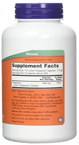 NOW Foods Citrato De Potasio, Polvo Puro 340 g