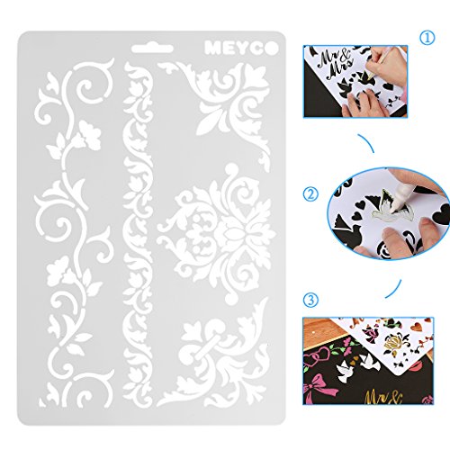 NUEEUDD Plantillas de Pintura, Plantilla Reutilizable aerógrafo Pintura Arte Bricolaje decoración del hogar chatarra Reserva álbum artesanía