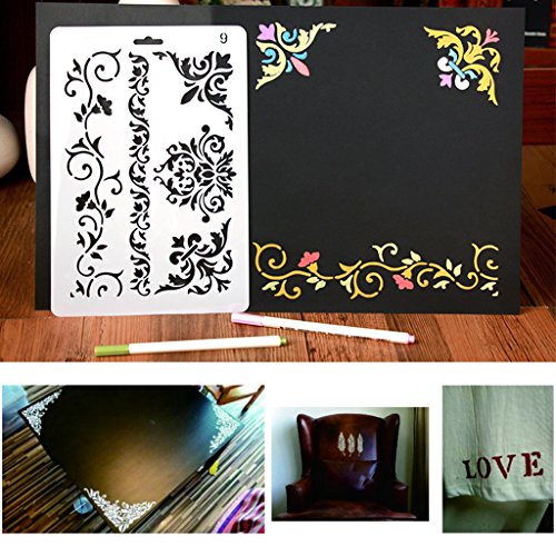 NUEEUDD Plantillas de Pintura, Plantilla Reutilizable aerógrafo Pintura Arte Bricolaje decoración del hogar chatarra Reserva álbum artesanía