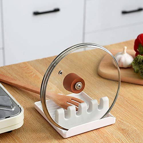 Nuluxi Cuchara Resto del Soporte de Silicona Soporte de Cuchara Cocina Silicona Utensilio de Cocina Resto Cuchara Utensilio de Descanso Soporte de Utensilios Titulares para Cuchara y Espátula-2 Piezas