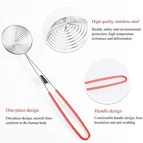 nuluxi Malla Fina Colador de Olla Caliente Juego de Tamiz de Malla Fina de Acero Inoxidable Acero Inoxidable Accesorios para Fondue para Herramientas de Cocina para Filtro de Aceite de Olla Caliente