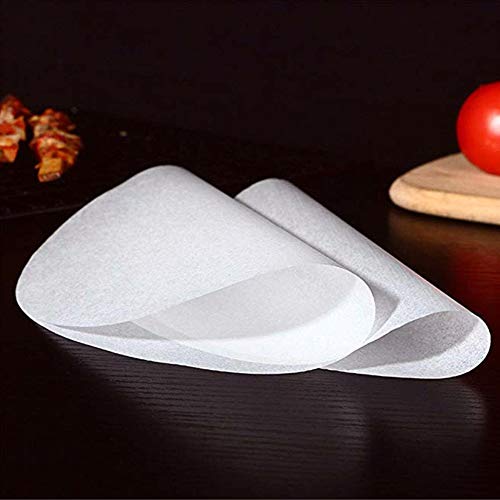 Nuluxi Papel de Hornear a Prueba de Grasa Redondo Círculos de Pergamino para Hornear Blanco Papel de Barbacoa Hojas de Hornear Saludable y Conveniente Perfecto para Parrilla,Línea y Cocinar(120 Hojas)