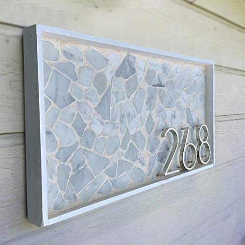 Números para Casas 12cm grande 3D moderno de la casa de la puerta número Home números de dirección de la puerta exterior Número Cámara Digital Sign Placas de 5 pulgadas.0-9 de plata (Color : 1)