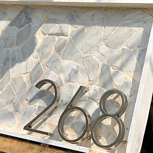Números para Casas 12cm grande 3D moderno de la casa de la puerta número Home números de dirección de la puerta exterior Número Cámara Digital Sign Placas de 5 pulgadas.0-9 de plata (Color : 1)