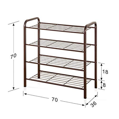 Nuokix Guardar espacio Estantes del hogar, sala de estar Umbral de almacenamiento en rack-calzado de plataforma de suelo zapatos rack de nivel 3 del almacenaje del metal Puerta Organizador rack caja d